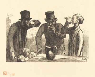 Drikkerens fysiologi: de fire aldre af Charles Maurand after Honoré Daumier