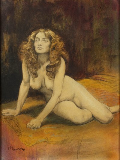 Liggende nøgen kvinde, ca. 1895. af Charles Maurin