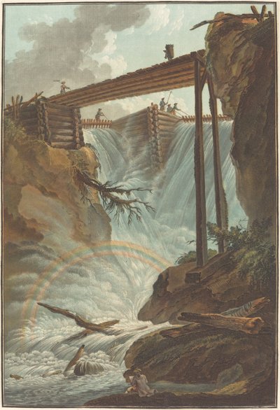 Fall of the Tritt i Muhlethal-dalen, 1776. af Charles Melchior Descourtis