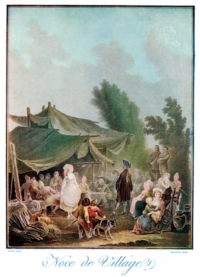 Noce de Village, 1700-tallet 1910. af Charles Melchior Descourtis