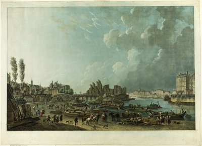 Port of St. Paul, Paris af Charles Melchior Descourtis