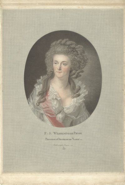 Portræt af Wilhelmina af Preussen, prinsesse af Orange-Nassau F: S: Wilhelmine de Prusse Princesse d