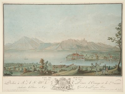 Udsigt fra Schadau på Thun-søen (efter Clement) af Charles Melchior Descourtis