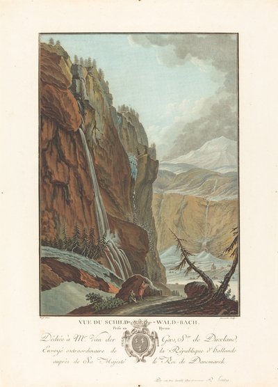 Vue du Schild-Wald-Bach prise en Hyver, 1785. af Charles Melchior Descourtis