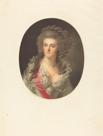 Frederica Sophia Wilhelmina af Preussen, prinsesse af Orange Nassau af Charles Melchior Descourtis after Friedrich Tischbein