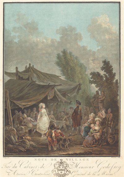 Noce de Village (landsbybryllup) af Charles Melchior Descourtis after Nicolas Antoine Taunay
