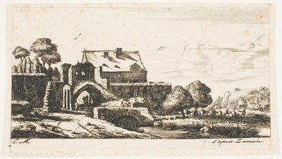 En vandmølle nær Saint-Denis af Charles Meryon
