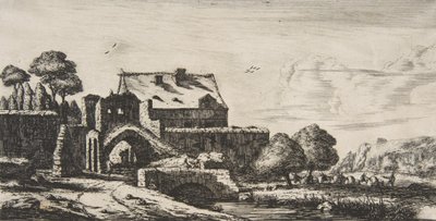 En vandmølle nær Saint-Denis, 1850. af Charles Meryon
