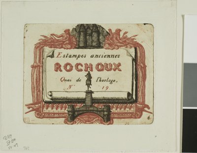 Adressekort til trykkeri, Rochoux af Charles Meryon