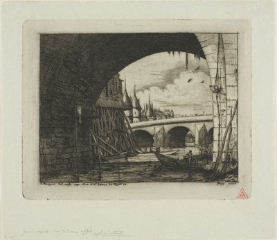 En bue af Pont Notre-Dame, Paris af Charles Meryon