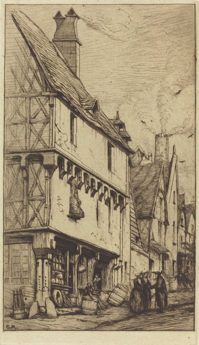 Gammelt hus i Bourges, kaldet "La Maison du Musicien" (Et gammelt hus i Bourges, nogle gange kaldet "Musikerhuset") af Charles Meryon