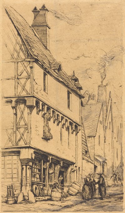 Et gammelt hus i Bourges, kaldet „Musikerens hus“ af Charles Meryon