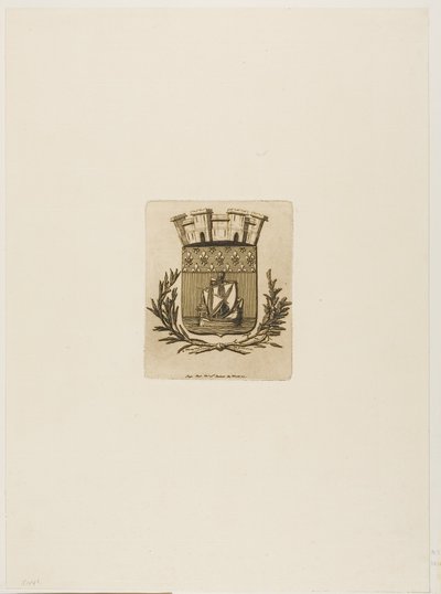 Våben, der symboliserer byen Paris af Charles Meryon