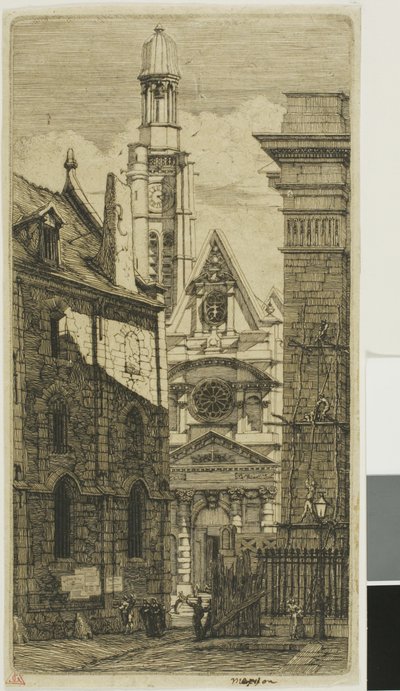 St. Etienne du Mont-kirken, Paris af Charles Meryon