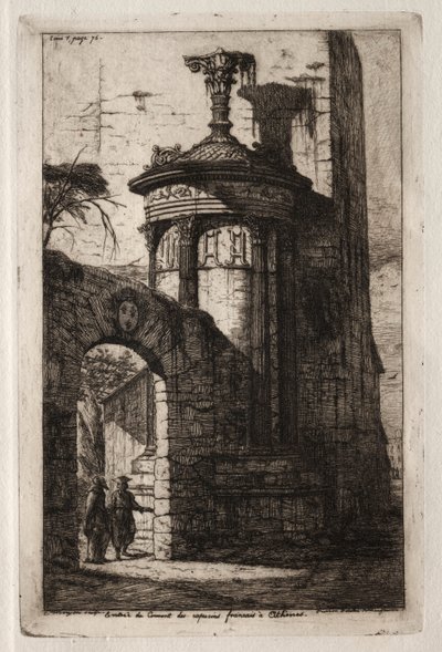 Indgang til det franske kapucinerkloster i Athen, 1854. af Charles Meryon