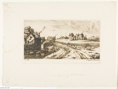 Indgang til forstaden Saint-Marceau, Paris af Charles Meryon