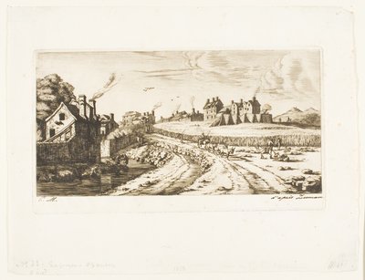 Indgang til forstaden Saint-Marceau, Paris af Charles Meryon
