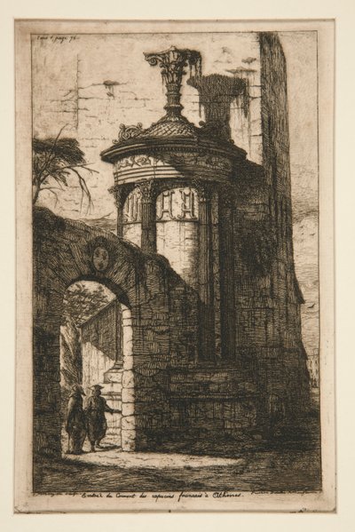 Entr?e du couvent des capucins fran?ais? Athenes (indgang til det franske kapucinerkloster i Athen) af Charles Meryon
