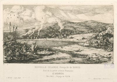 Delstaten for den lille franske koloni Akaroa, illustration fra 