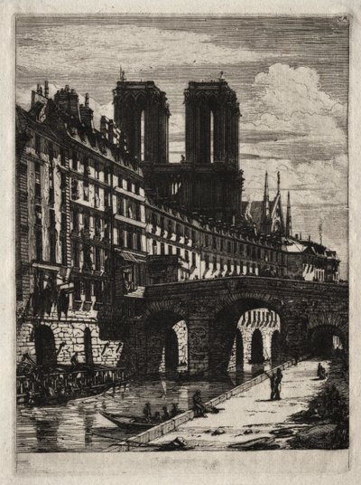 Ætsninger af Paris: Den Lille Bro af Charles Meryon
