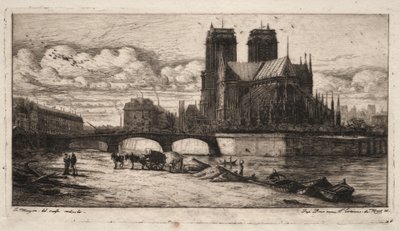 Etchings of Paris: The Apse of the Cathedral of Notre Dame, 1854. af Charles Meryon
