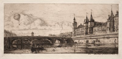 Etchings of Paris: The Exchange Bridge af Charles Meryon