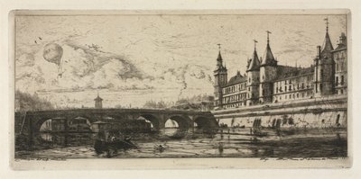 Etchings of Paris: The Exchange Bridge af Charles Meryon