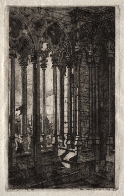 Etchings of Paris: The Gallery of Notre Dame af Charles Meryon