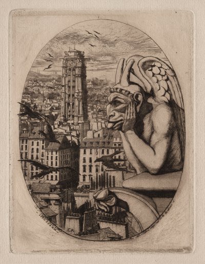 Ætsninger af Paris: Gargoylen af Charles Meryon