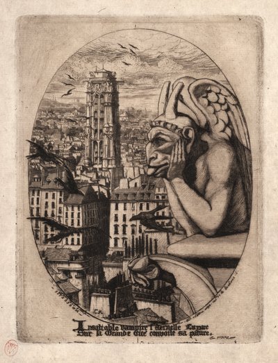 Ætsninger af Paris: Gargoylen af Charles Meryon