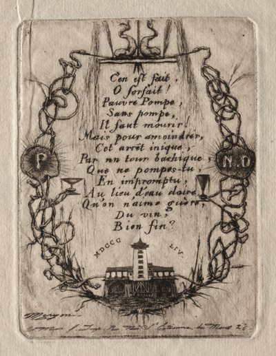 Ætsninger af Paris: Notre Dame-pumpen, lille plade, 1854. af Charles Meryon
