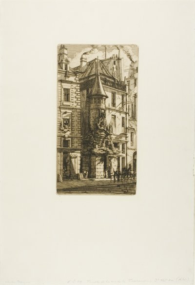 Hus med et tårn, rue de la Tixéranderie, Paris af Charles Meryon