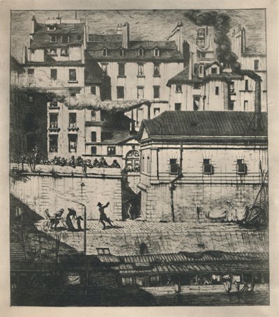 La Morgue 3rd State, 9 18 x 8 18 tommer, 1854, 1927 af Charles Meryon