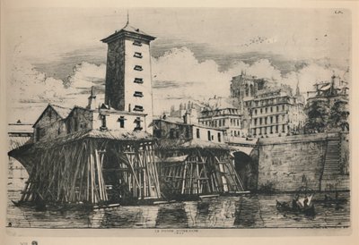 Notre Dame 9th State pumpe, 6 34 x 9 78 tommer, 1852, 1927 af Charles Meryon