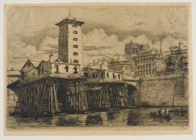 Notre-Dame Pump, Paris af Charles Meryon