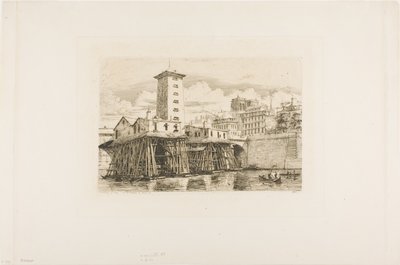 Notre Dame pumpe, Paris af Charles Meryon