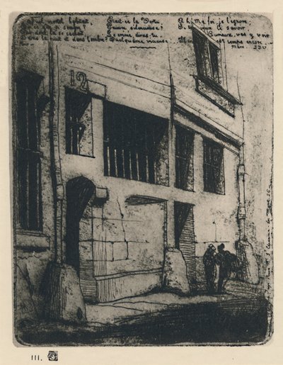 La Rue Des Bad Garcons 3. stat, 5 x 3 78 tommer, 1854, 1927 af Charles Meryon