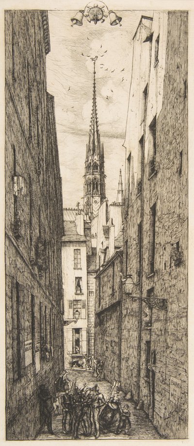 Rue des Chantres, Paris, 1862. af Charles Meryon