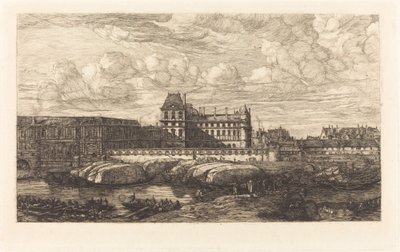 Det gamle Louvre, fra et maleri af Zeeman, 1651 af Charles Meryon