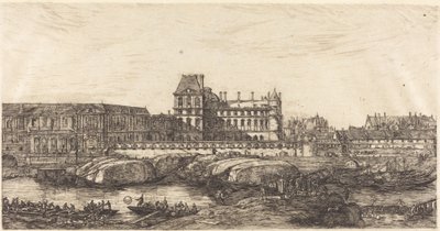 Det gamle Louvre, fra et maleri af Zeeman, 1651 af Charles Meryon