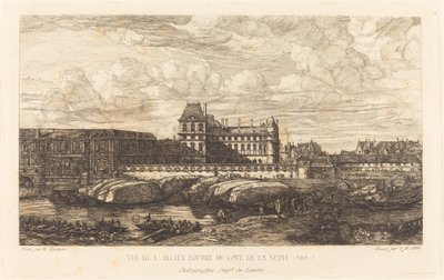 Det gamle Louvre, fra et maleri af Zeeman, 1651 af Charles Meryon