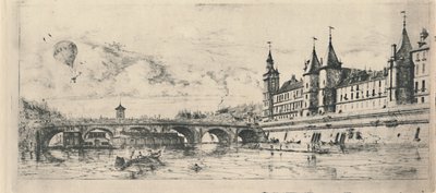 Le Pont-Au-Change 2. stat, 6 18 x 13 116 tommer, 1854, 1927 af Charles Meryon