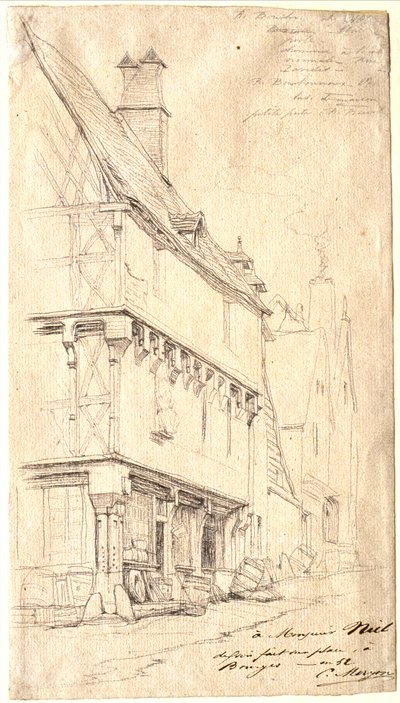 Gammelt hus i Bourges: »La Maison du Musicien« af Charles Meryon