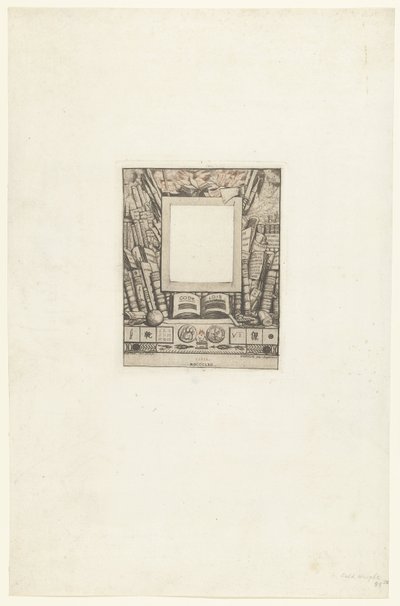 Omliste for portræt af Armand Guéraud Indramningsprojekt til portrættet af Armand Guérard af Charles Meryon