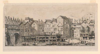 En del af byen mod slutningen af ​​det 17. århundrede af Charles Meryon
