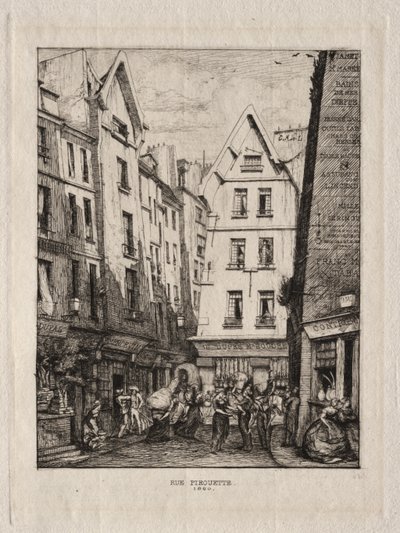 Pirouette Street, nær markederne, Paris af Charles Meryon