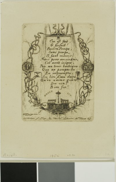 Pompe Notre-Dame, Paris, lille tallerken af Charles Meryon