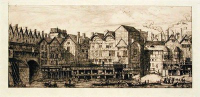 Porten til Cité mod slutningen af det 17. århundrede, Paris af Charles Meryon