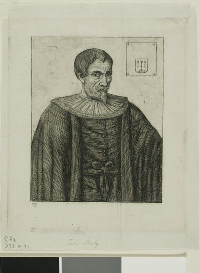 Portræt af Jean Besly, historiker af Charles Meryon