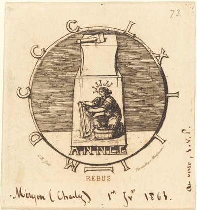 Rebus: "Here Lies the Ancient Vendetta" (Rebus: "Here Lies the Ancient Vendetta") af Charles Meryon